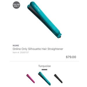 NuMe Nu Me Hair Straightener Flat Iron turquoise